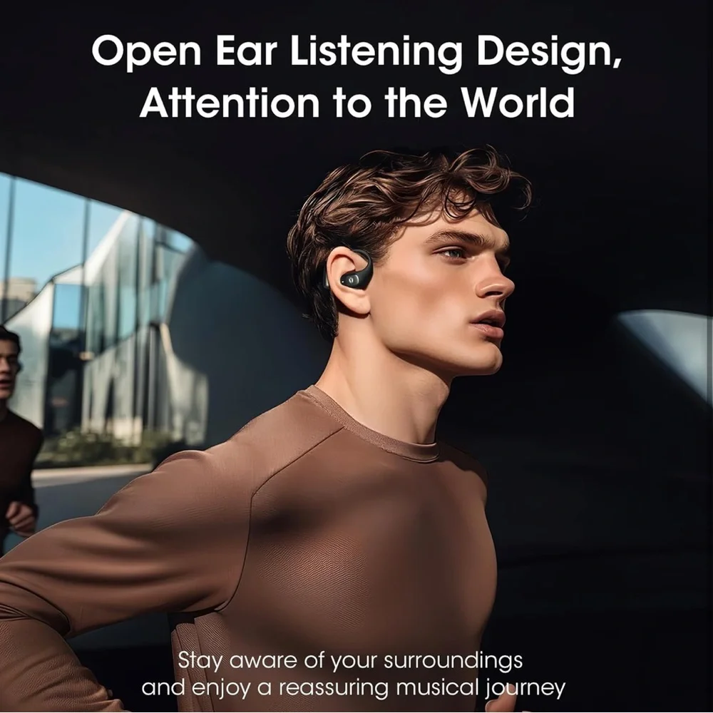 NEW Bluetooth 5.4 Wireless Open Ear Earbuds with Earhook, 3 EQ Modes, 48H Play